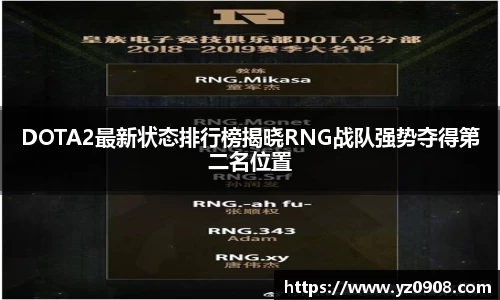 DOTA2最新状态排行榜揭晓RNG战队强势夺得第二名位置